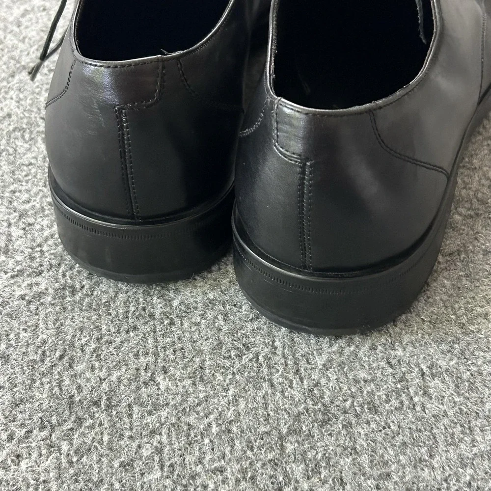 Salvatore Ferragamo Shoes Mens 10 D Black Cap Toe Dress Derby 76VF 78124 Italy